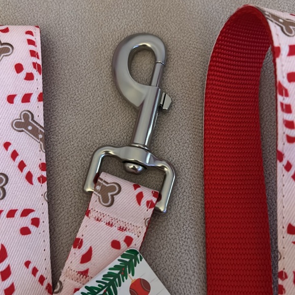 Merry & Bright Pink Peppermint Holiday Dog Collar (XS) w/Matching Leash 4ft - Picture 3 of 6